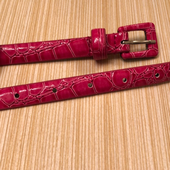 Pink Faux Animal Skin Belt - Picture 2 of 4
